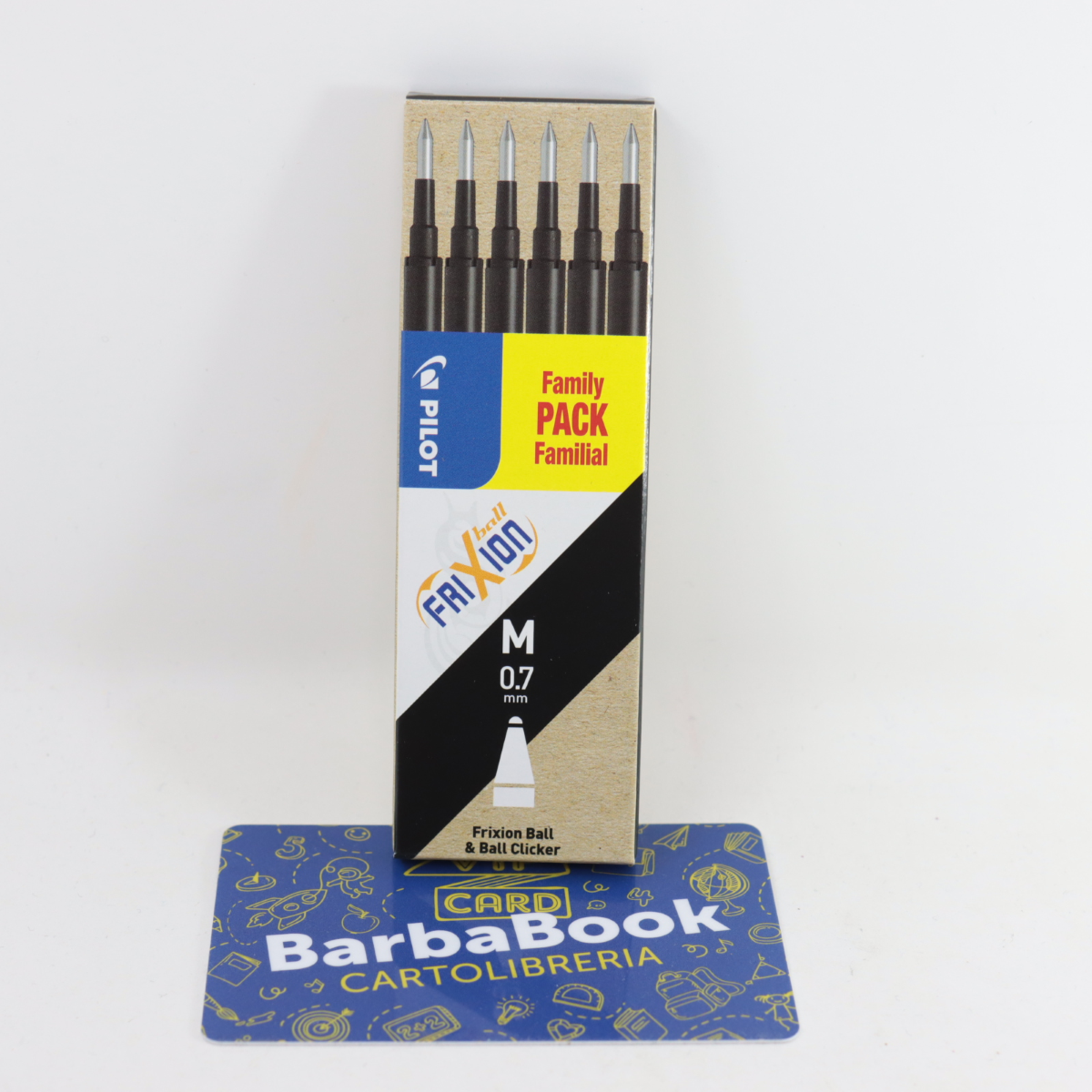 SET 6 PEZZI RICARICA FRIXION MM.0,7 PILOT NERO FAMILY PACK