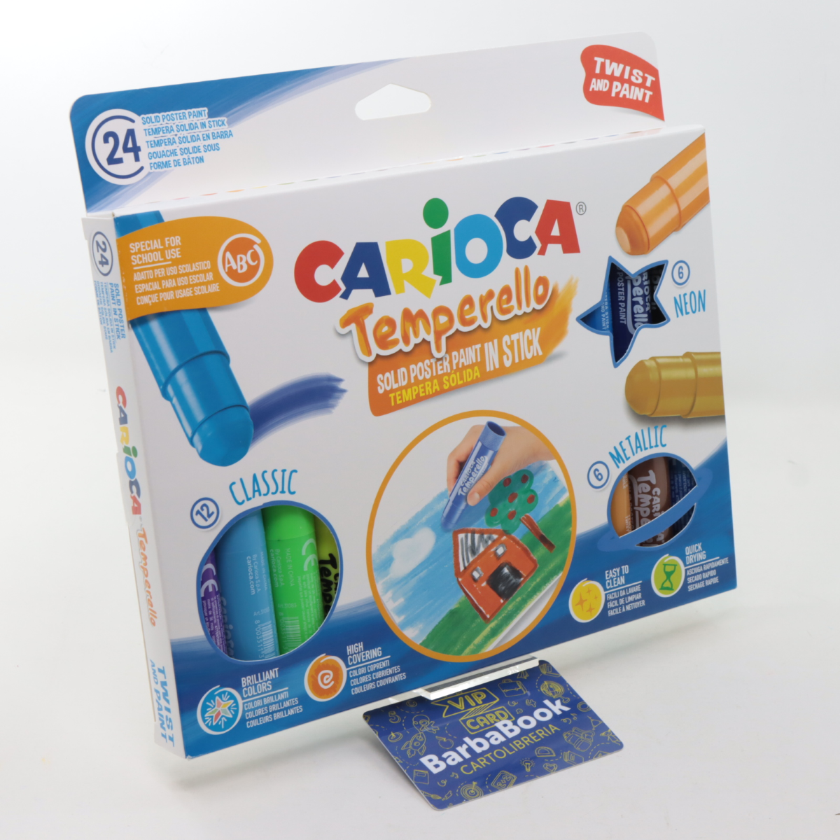 TEMPERA SOLIDA TEMPERELLO CARIOCA 24 COLORI 43290