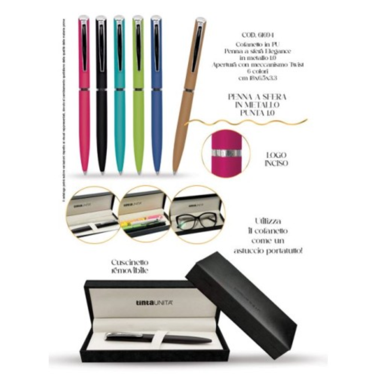PENNA REGALO A SFERA TINTAUNITA ELEGANCE 61694 MARRONE