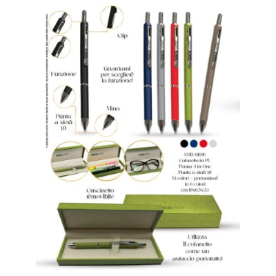 PENNA REGALO A SFERA TINTAUNITA DELUXE 4 IN UNO 61696 BLU
