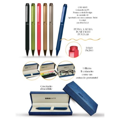 PENNA REGALO A SFERA TINTAUNITA DESIGN 61695 MARRONE
