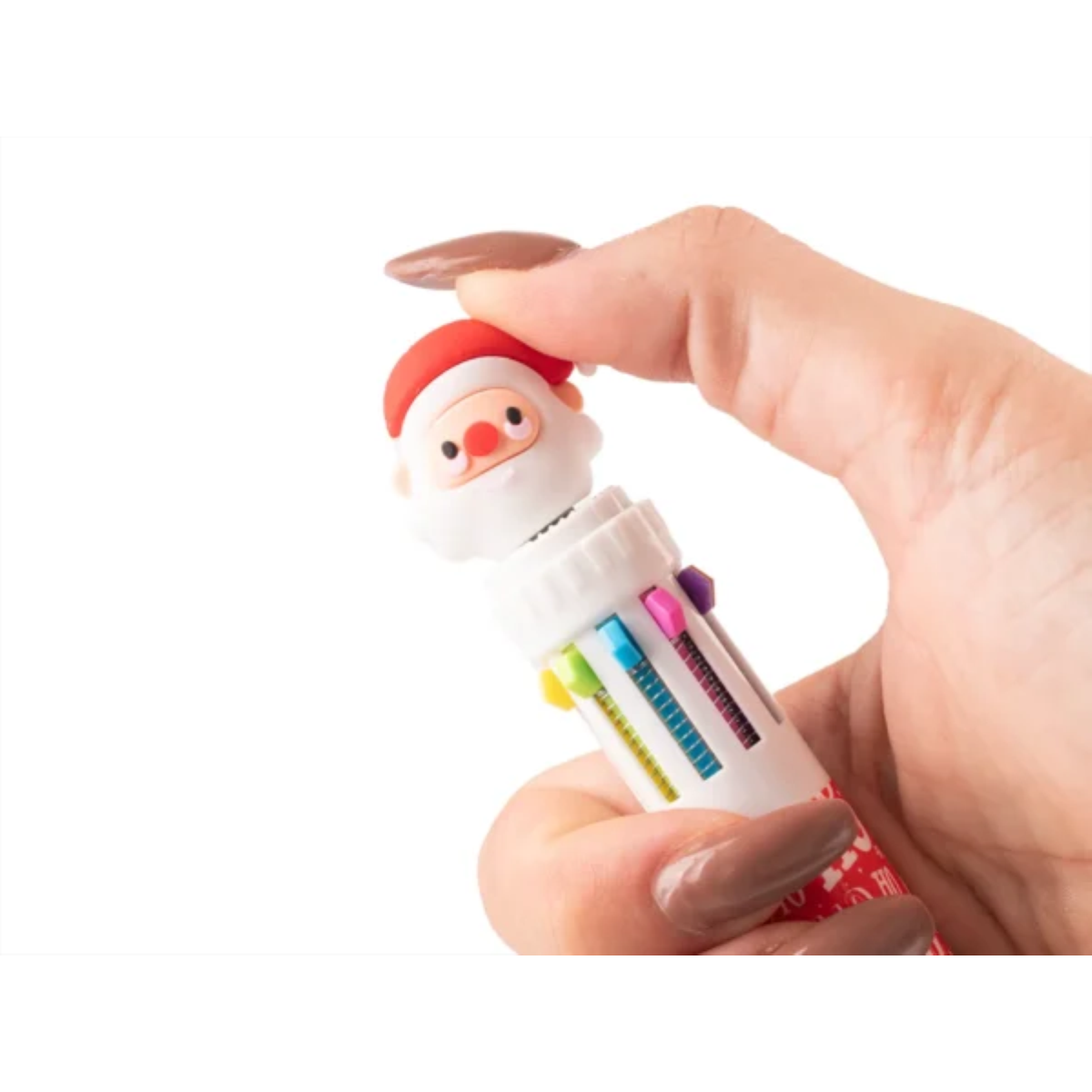 PENNA A SCATTO NATALIZIA 10 COLORI BABBO NATALE ROSSA COLOURBOOK COL24861