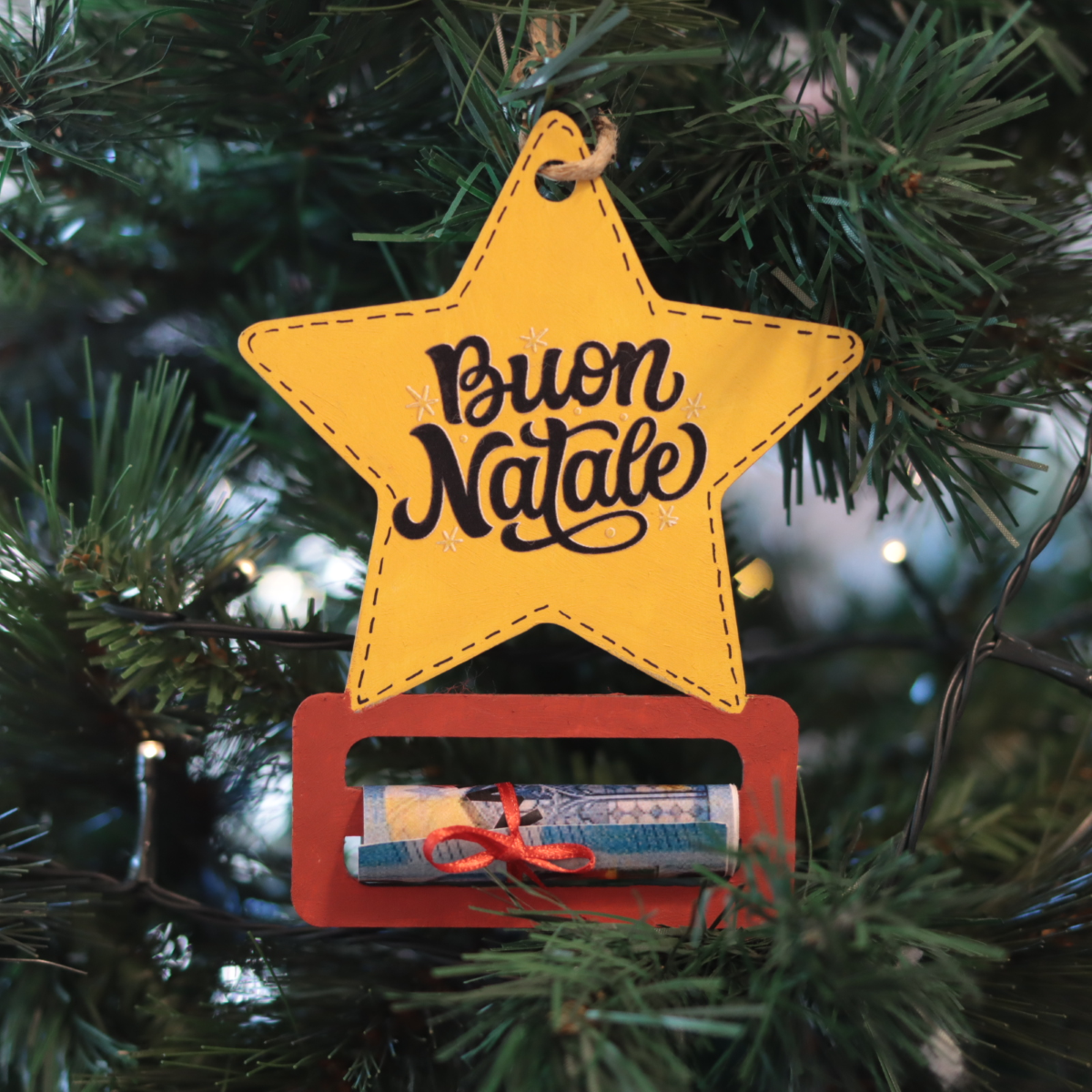 DECORAZIONE PORTASOLDI BUON NATALE STELLA