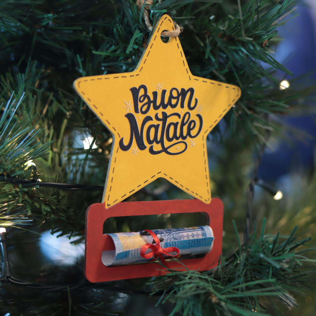 DECORAZIONE PORTASOLDI BUON NATALE STELLA