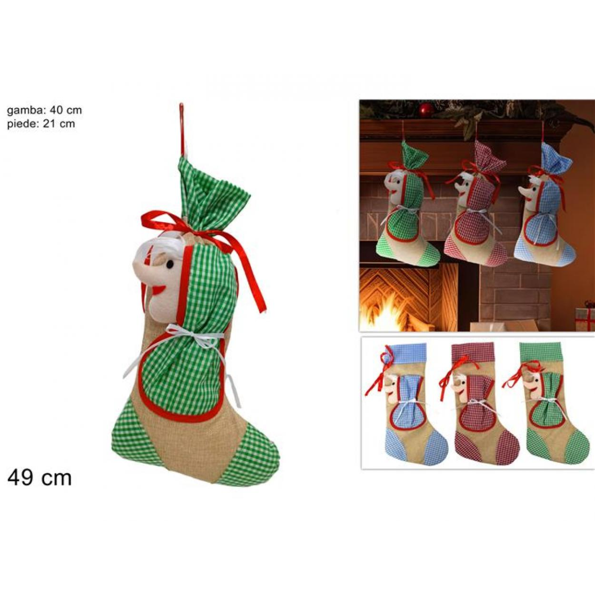 CALZA BEFANA CM. 45 X 23 TESSUTO