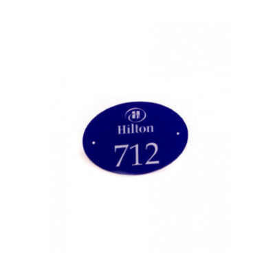 FUORIPORTA OVALE PLASTICA FORATO BIANCO CM. 12,7 X 8,9 PERSONALIZZATO