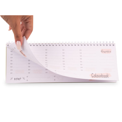 PLANNING PLANNER SETTIMANALE PERPETUO PASTEL CM.29 X 13 COLOURBOOK ROSSO CORALLO