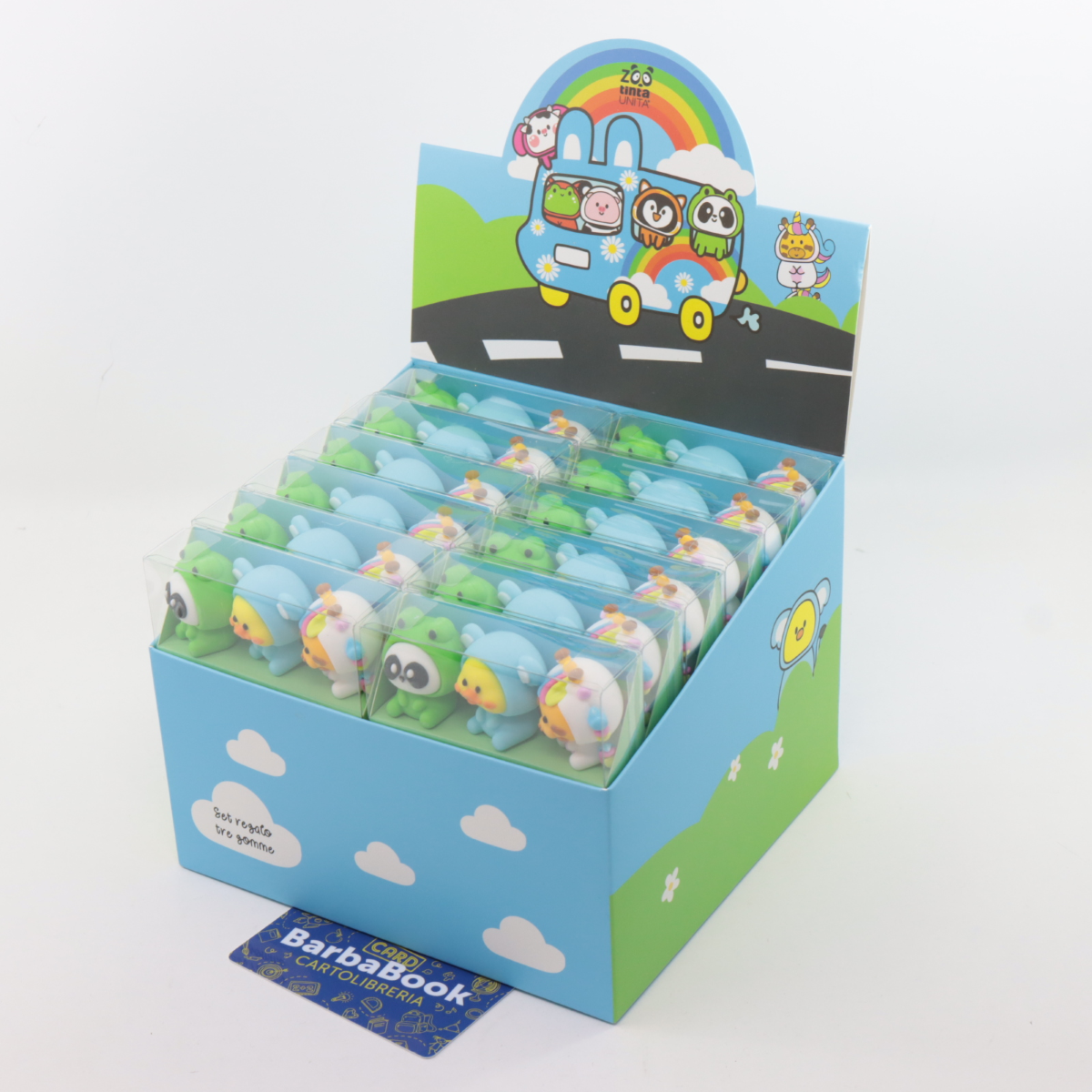 SET 3 PEZZI GOMMA TINTA UNITA ZOO ART. 61755