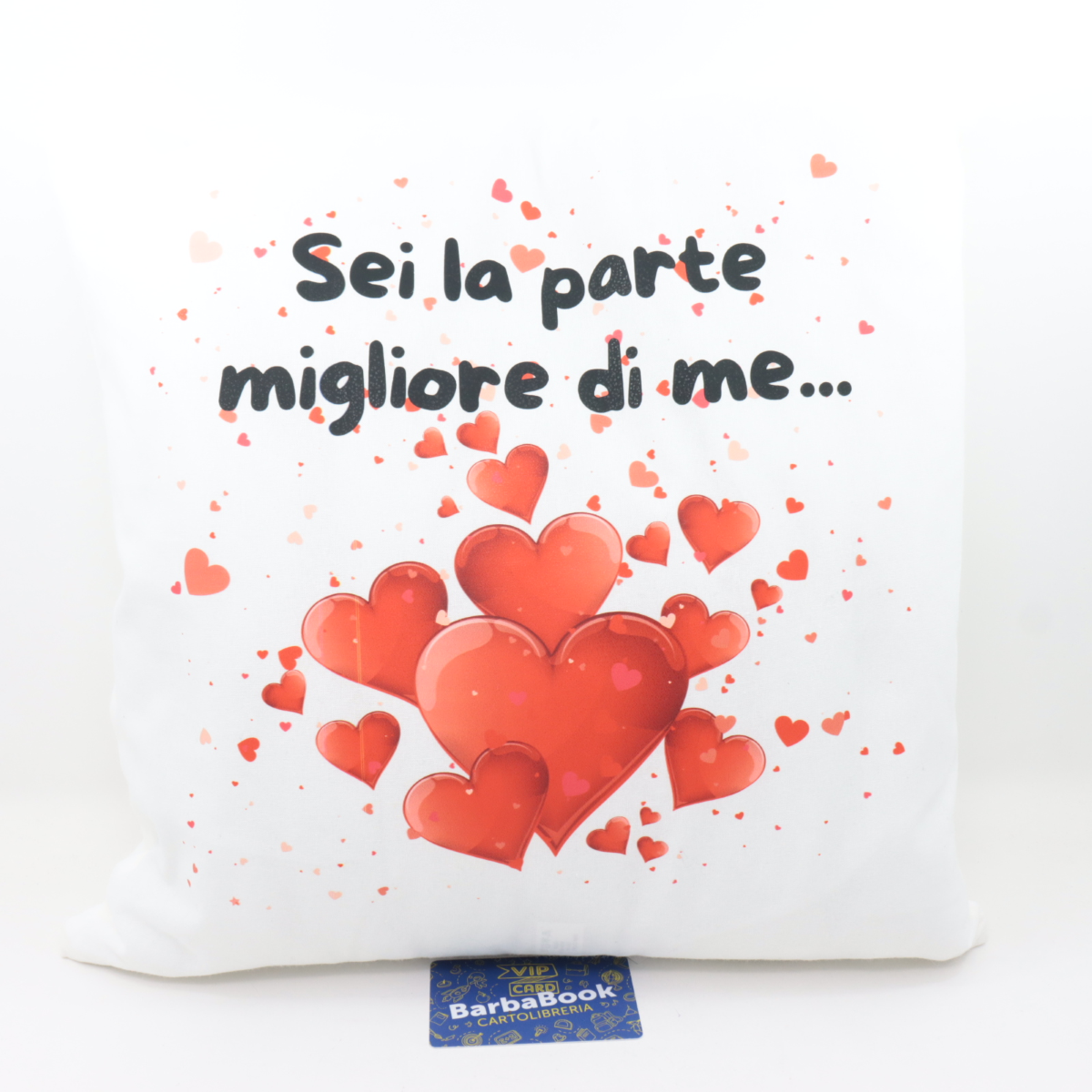 CUSCINO CM. 40 X 40 IN COTONE BIANCO SEI LA PARTE MIGLIORE DI ME