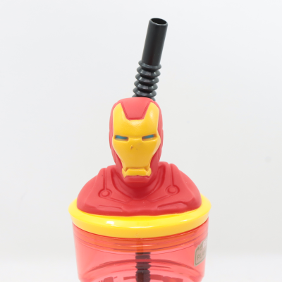 BICCHIERE ALTO CON CANNUCCIA IRON MAN 3D ST74866
