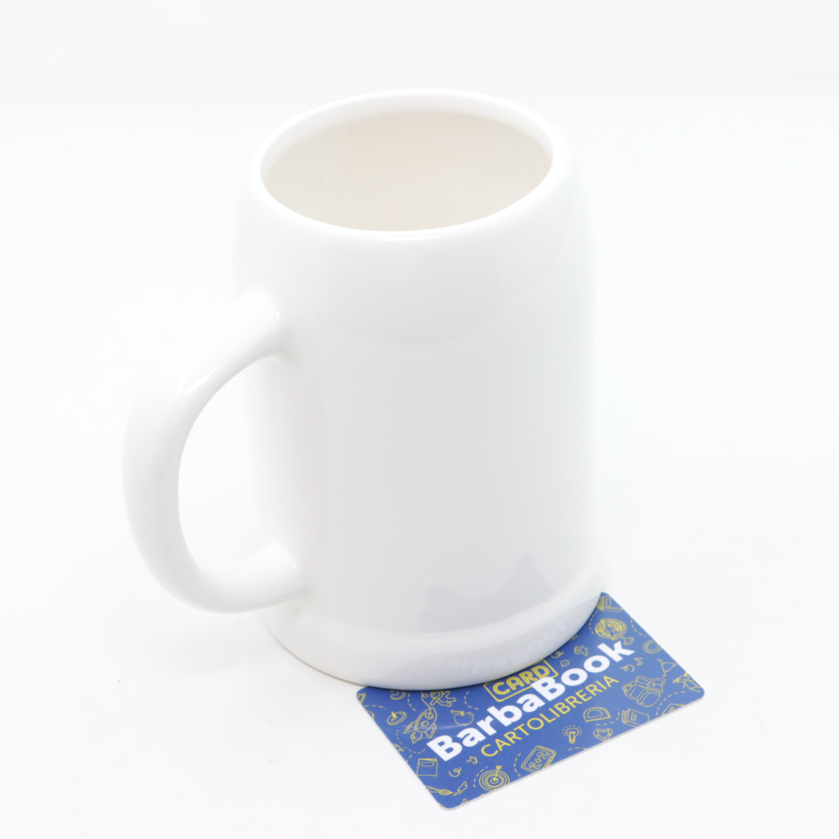 BOCCALE BIRRA CERAMICA BIANCO PERSONALIZZATO 17 OZ ML. 500 ART. BB17