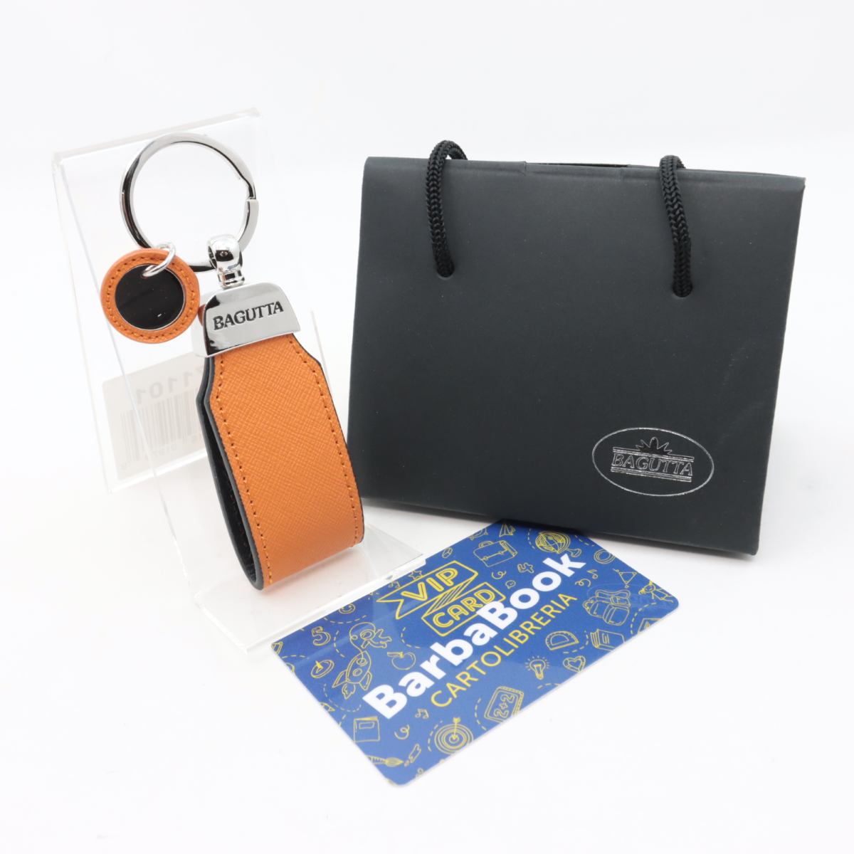 PORTACHIAVI IN PELLE CON PENDENTE BAGUTTA ART. 2235-04 ARANCIO