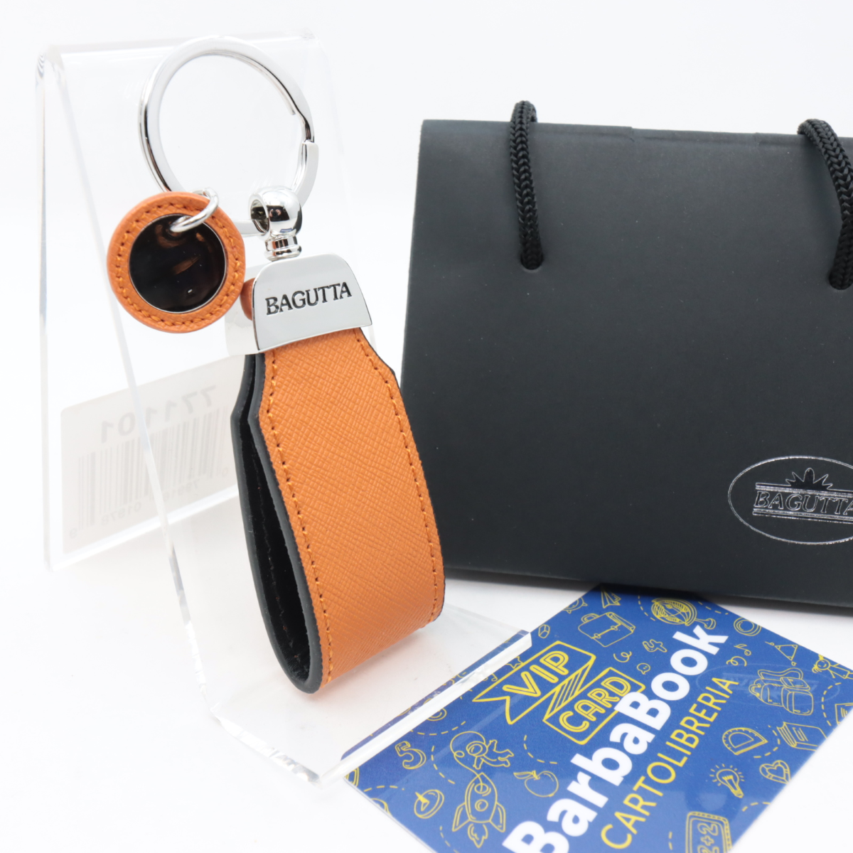 PORTACHIAVI IN PELLE CON PENDENTE BAGUTTA ART. 2235-04 ARANCIO