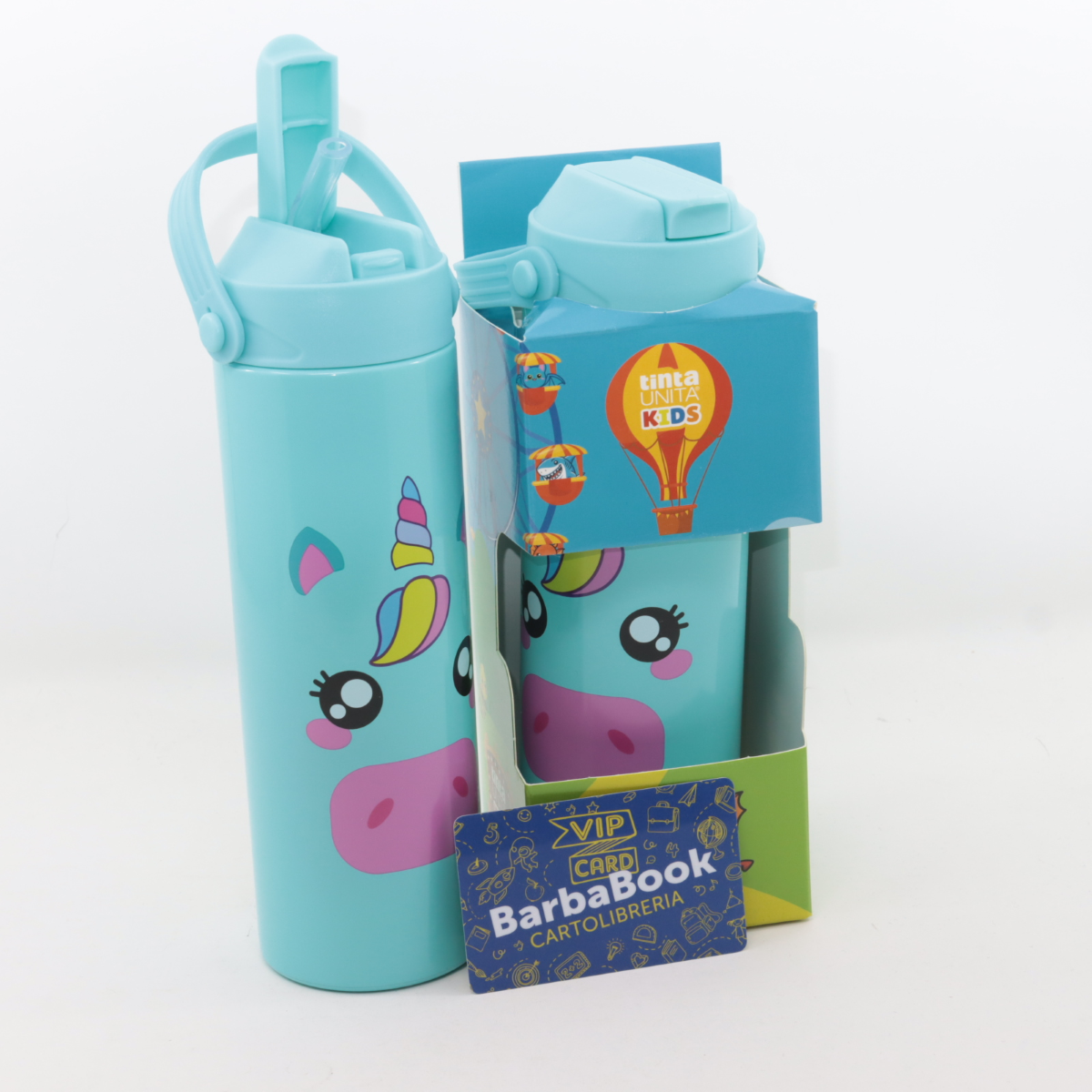 BORRACCIA TERMICA TINTAUNITA KIDS ML.550 CELESTE UNICORNO 61953 PERSONALIZZATA