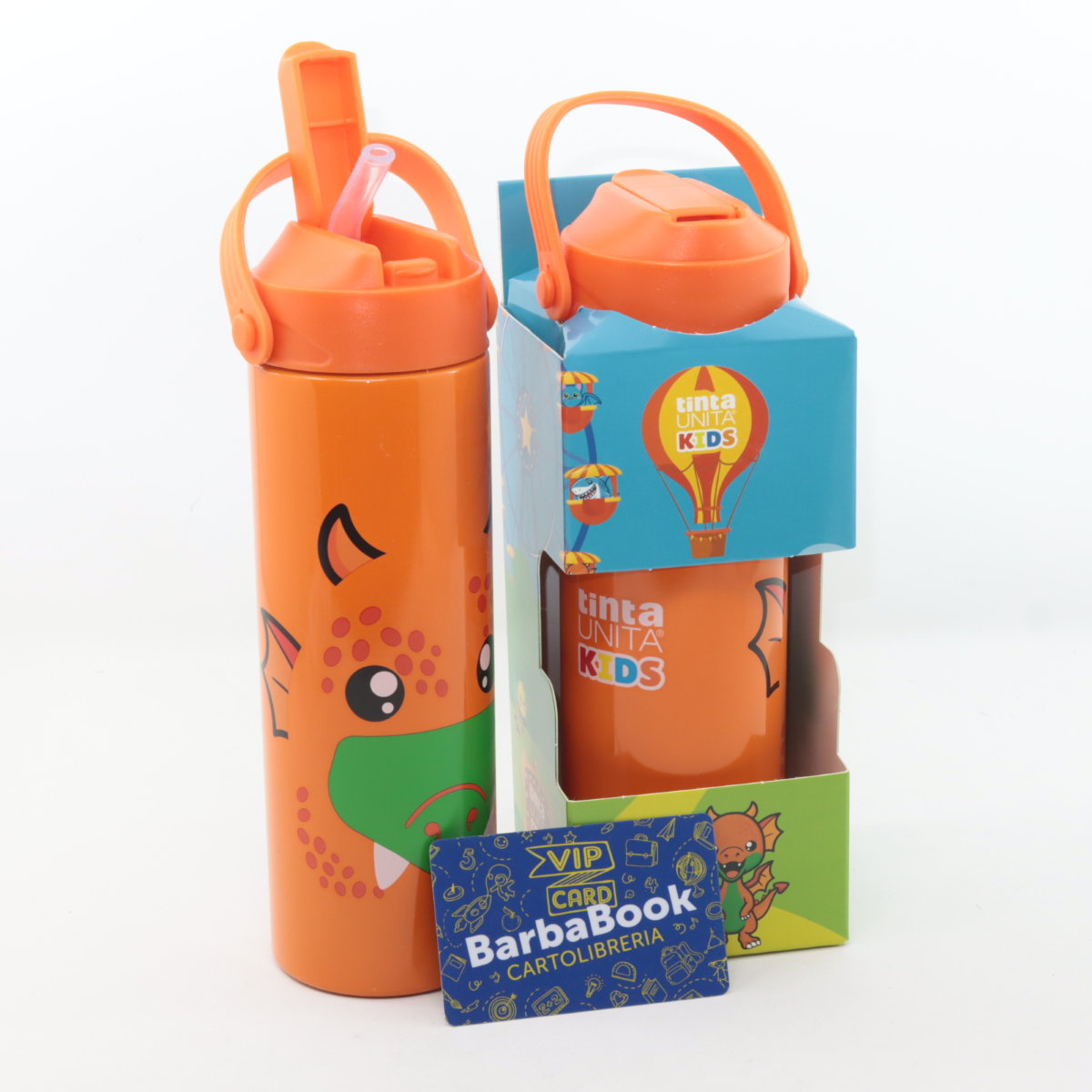 BORRACCIA TERMICA TINTAUNITA KIDS ML.550 ARANCIONE GIRAFFA 61953 PERSONALIZZATA