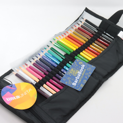 SET ROTOLO 24 PASTELLI MINA 4.0 + 1 MATITA TINTA UNITA NERO ART. 61252