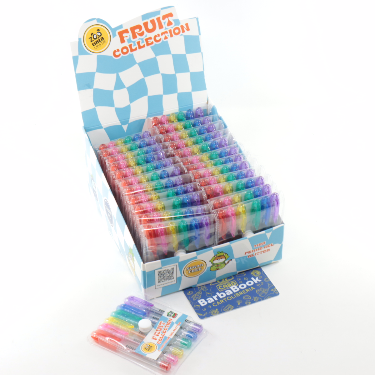 SET 6 MINI PENNE GEL GLITTER TINTA UNITA ZOO ART.62166
