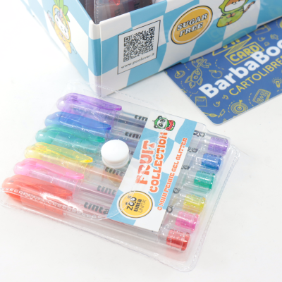 SET 6 MINI PENNE GEL GLITTER TINTA UNITA ZOO ART.62166