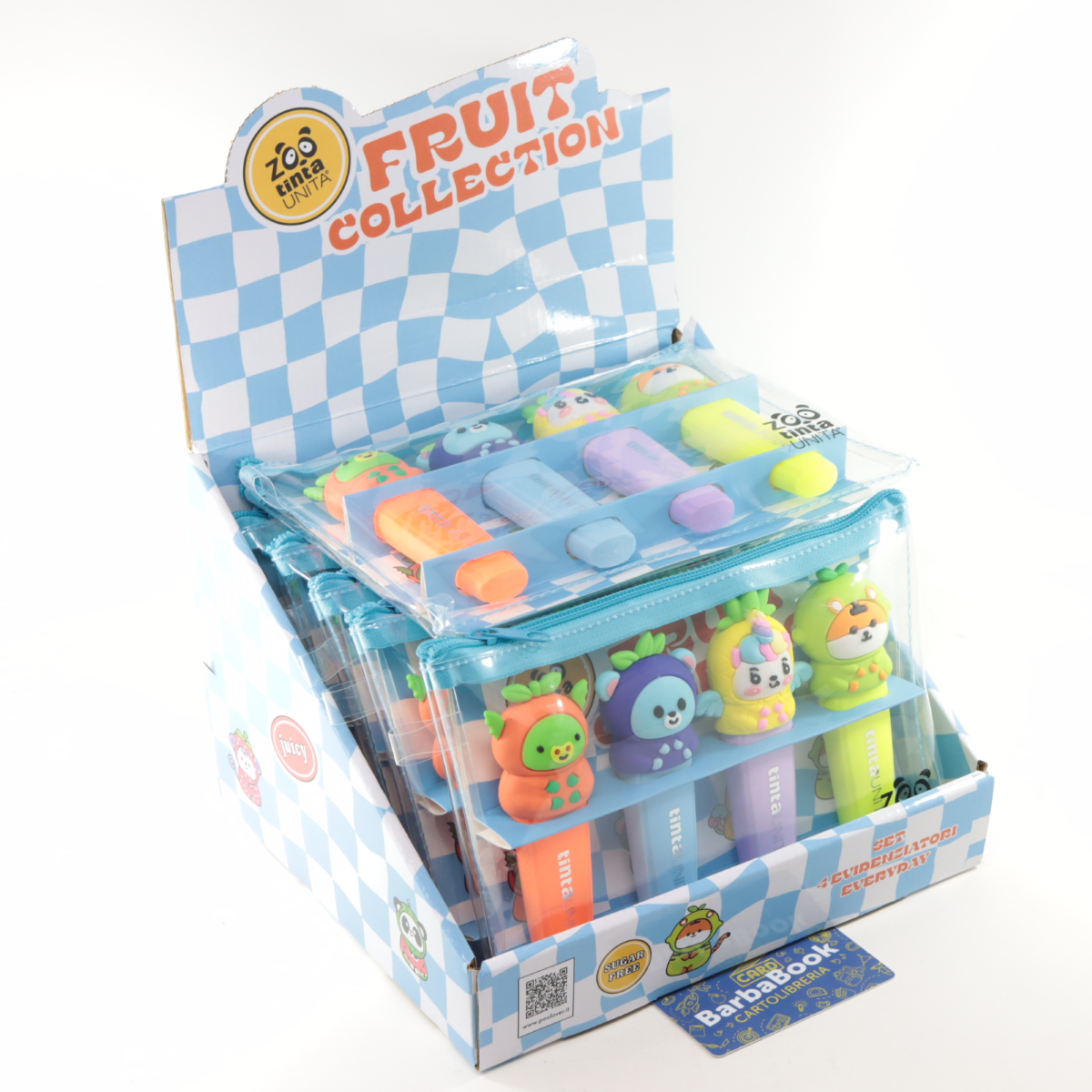 SET 4 PEZZI EVIDENZIATORE MINI CON TOP TINTA UNITA ZOO ART. 62168