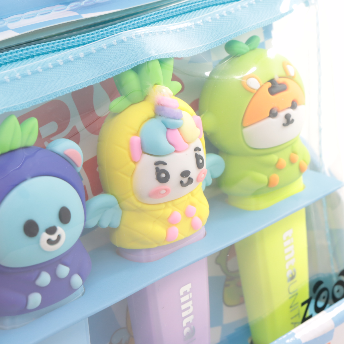 SET 4 PEZZI EVIDENZIATORE MINI CON TOP TINTA UNITA ZOO ART. 62168