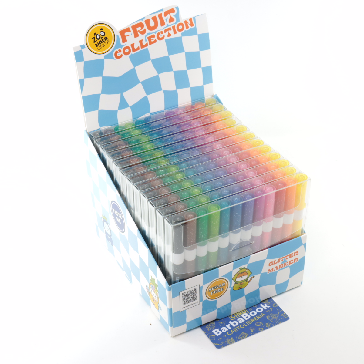 SET 12 PENNE GEL GLITTER TINTA UNITA ZOO ART. 62170