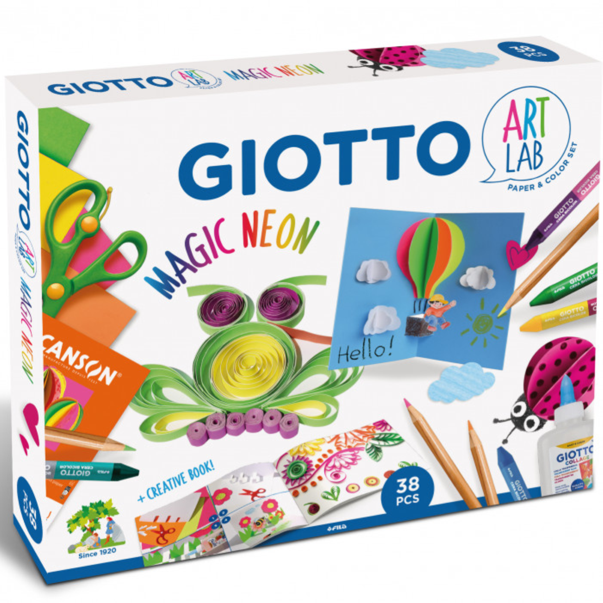 SET DISEGNO GIOTTO ART LAB MAGIC NEON + CREATIVE BOOK ART. F582200