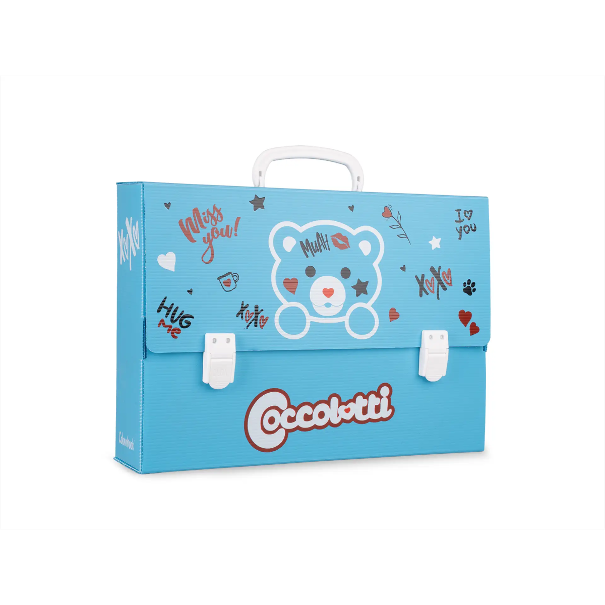 POLIONDA VALIGETTA CM. 38 X 27 X 8 COCCOLOTTI LOVE & TELL COLOURBOOK AZZURRO