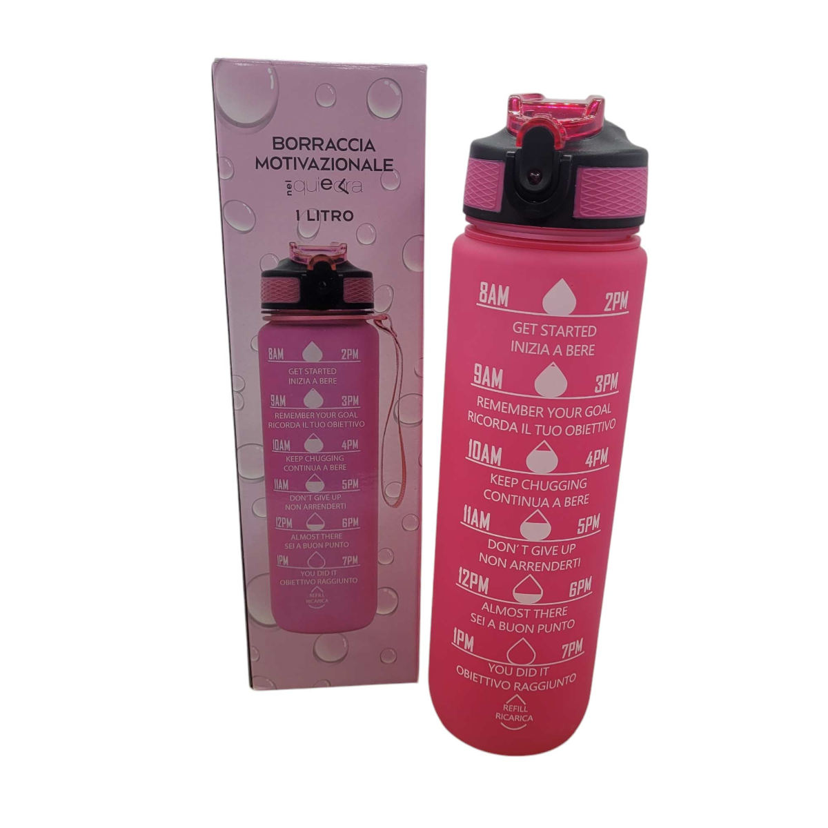 BORRACCIA MOTIVAZIONALE 1 LITRO FUCSIA