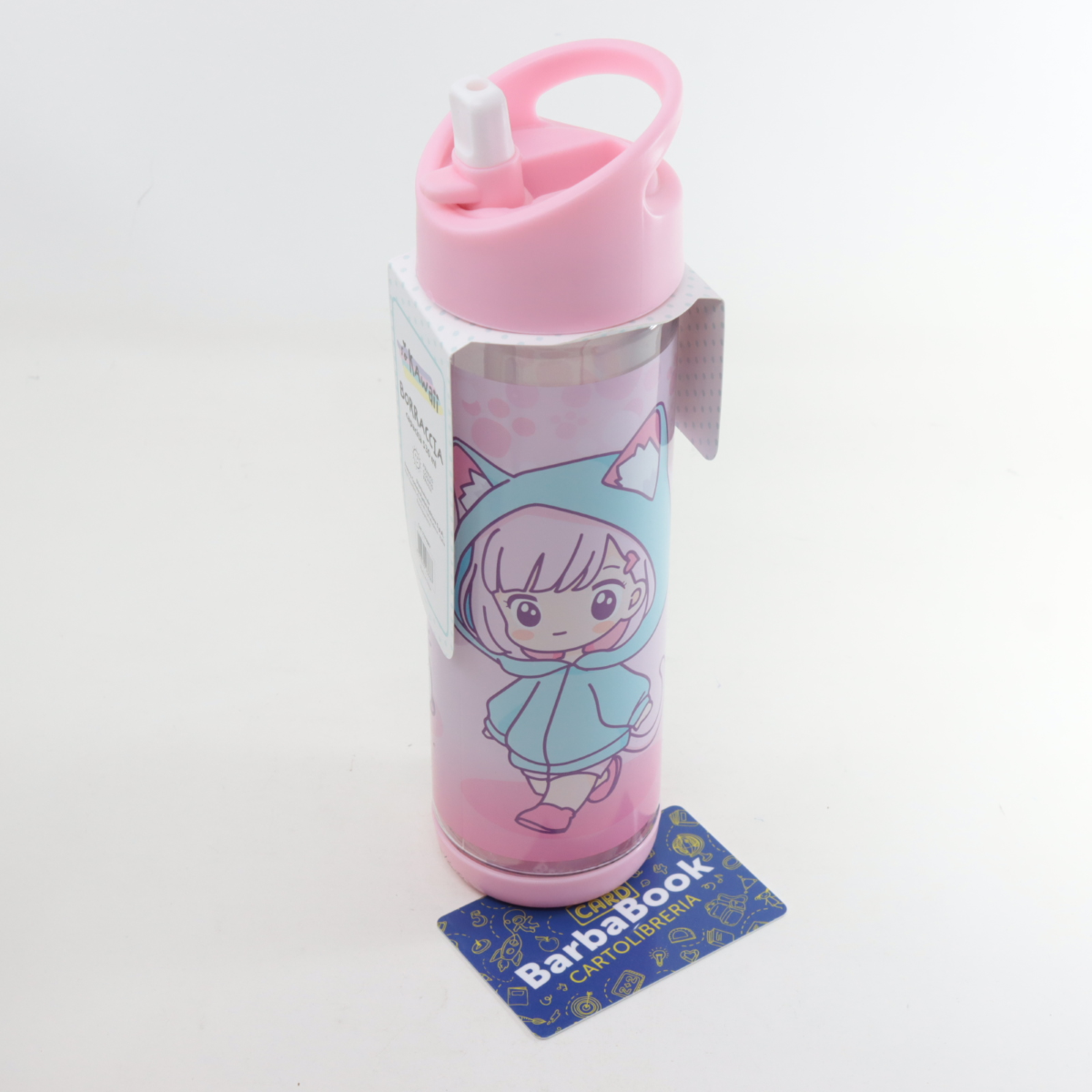 BORRACCIA PLASTICA ML.530 SO KAWAII KITTY ROSA