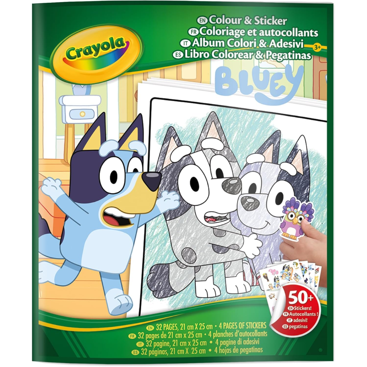 ALBUM DA COLORARE COLOR'N STICKER BLUEY CRAYOLA