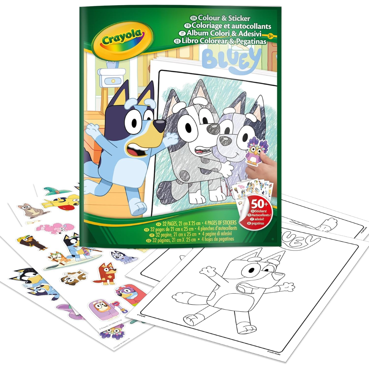 ALBUM DA COLORARE COLOR'N STICKER BLUEY CRAYOLA
