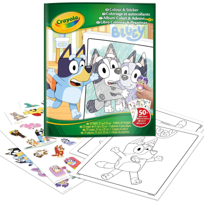 ALBUM DA COLORARE COLOR'N STICKER BLUEY CRAYOLA