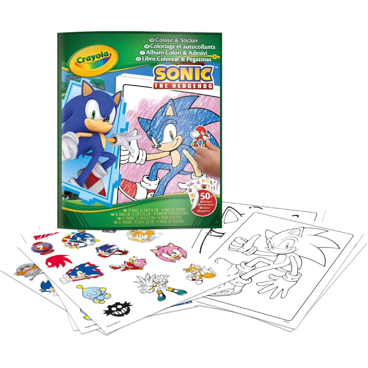 ALBUM DA COLORARE COLOR'N STICKER SONIC CRAYOLA