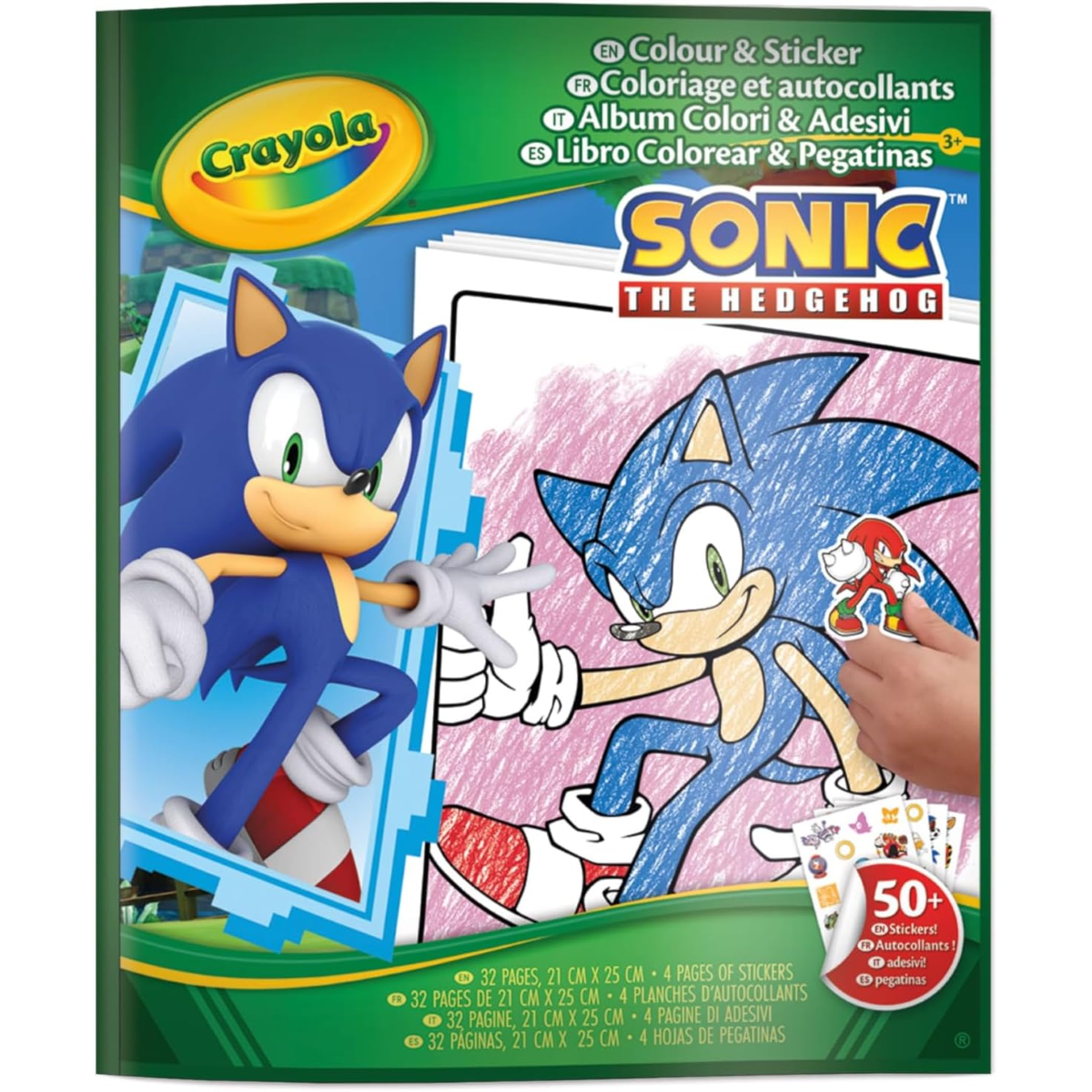 ALBUM DA COLORARE COLOR'N STICKER SONIC CRAYOLA