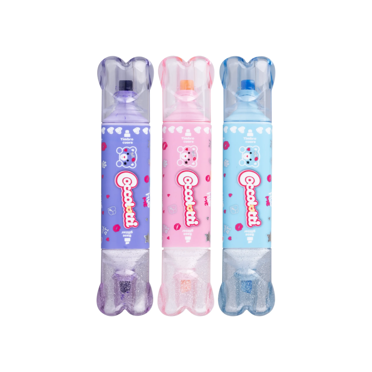 SET 3 EVIDENZIATORI CON TIMBRO COCCOLOTTI COLOURBOOK CLT00035