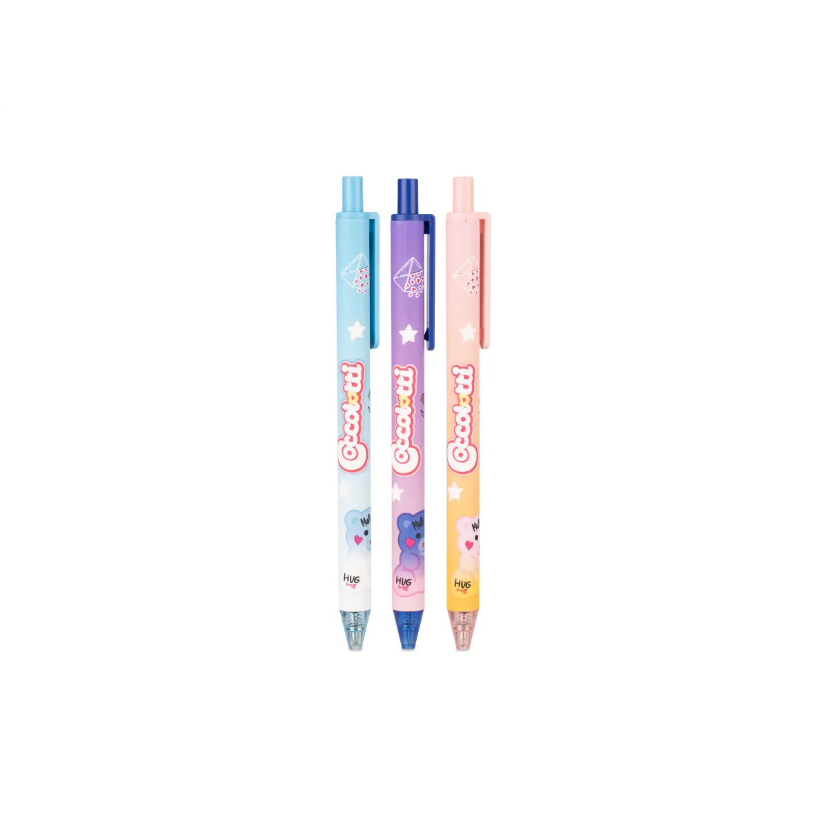 SET 3 PENNE A SFERA COCCOLOTTI LOVE & TELL COLOURBOOK INCHIOSTRO BLU