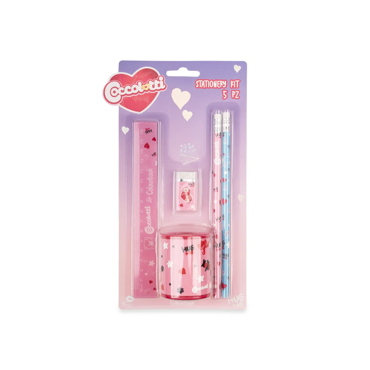 KIT STATIONERY COCCOLOTTI LOVE & TELL ROSA