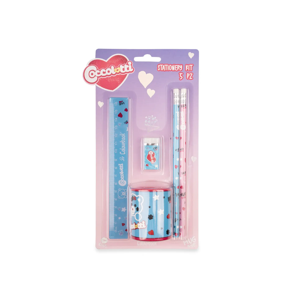 KIT STATIONERY COCCOLOTTI LOVE & TELL AZZURRO