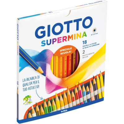 PASTELLI GIOTTO SUPERMINA 18 COLORI + 2 LAPIS LYRA