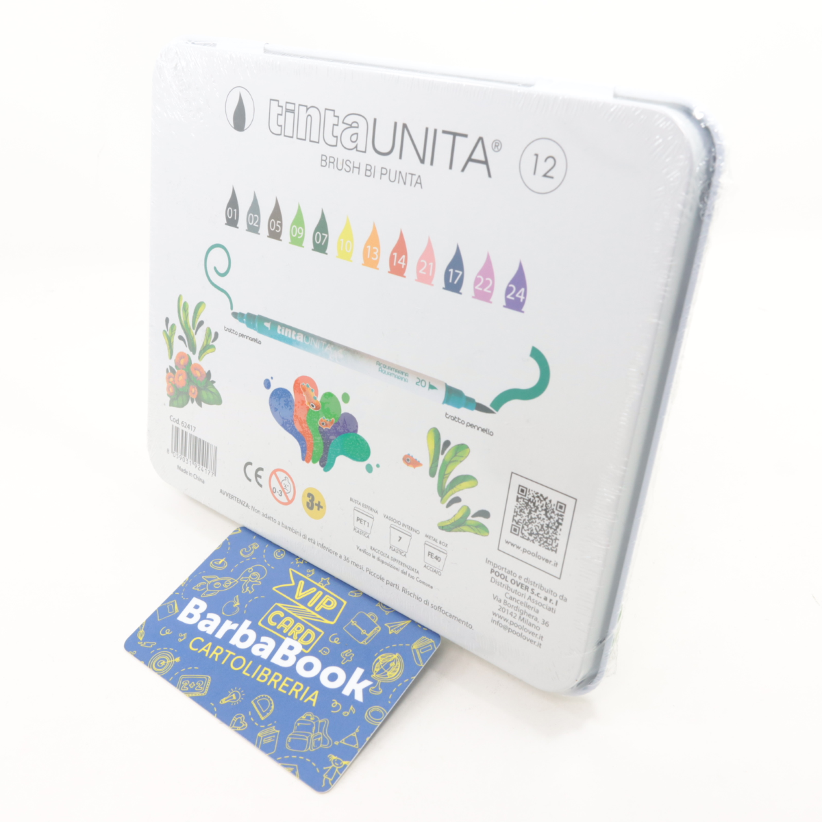 SET DISEGNO METAL BOX TINTAUNITA FRAFFROG 12 PENNARELLI BRUSH BI PUNTA