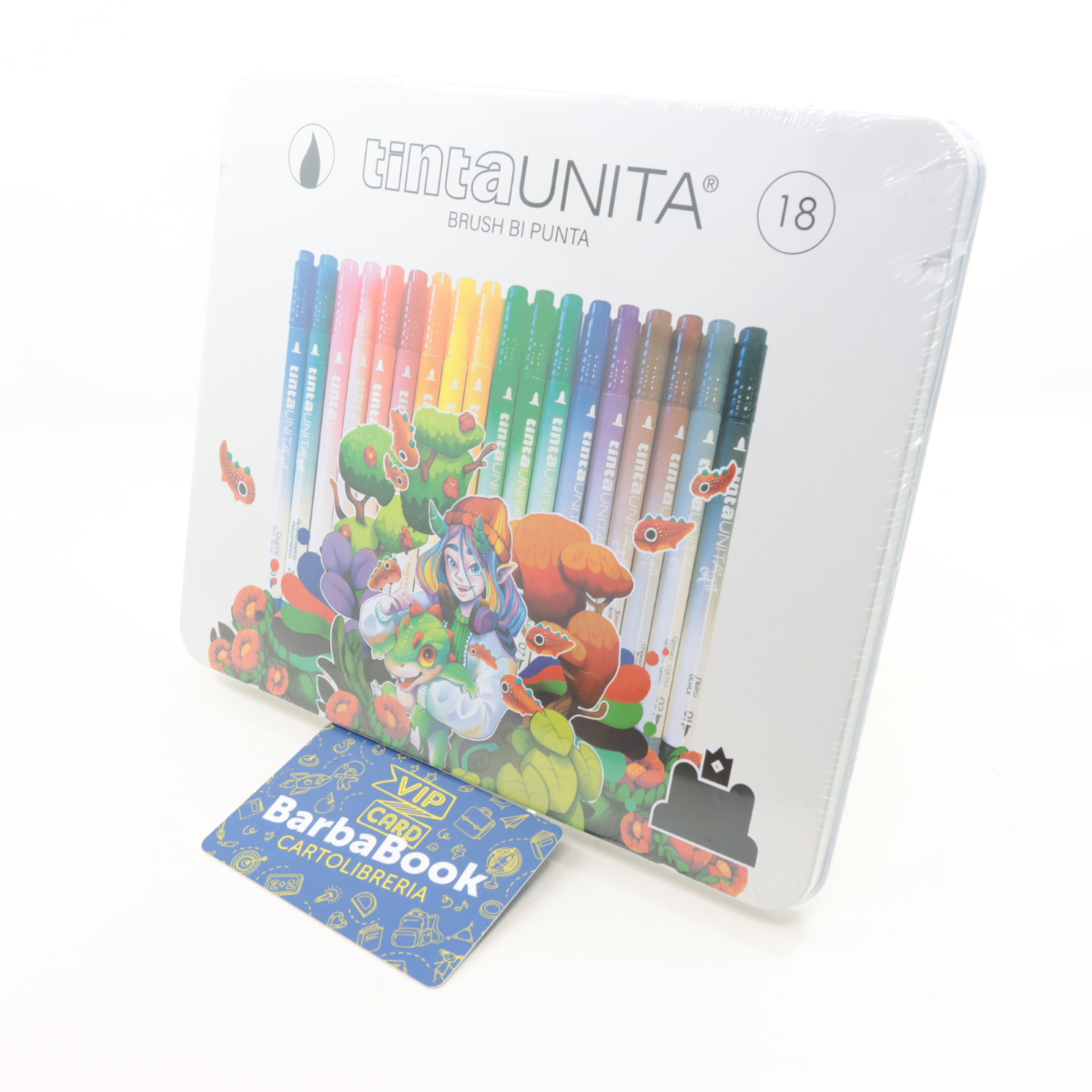 SET DISEGNO METAL BOX TINTAUNITA FRAFFROG 18 PENNARELLI BRUSH BI PUNTA