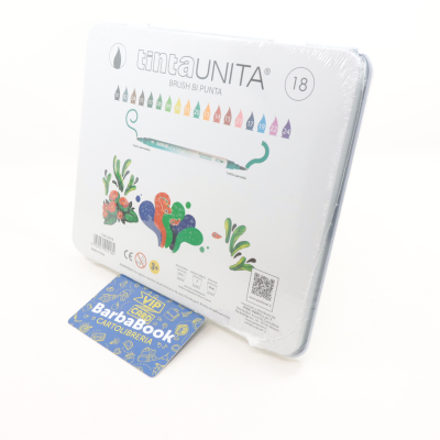 SET DISEGNO METAL BOX TINTAUNITA FRAFFROG 18 PENNARELLI BRUSH BI PUNTA
