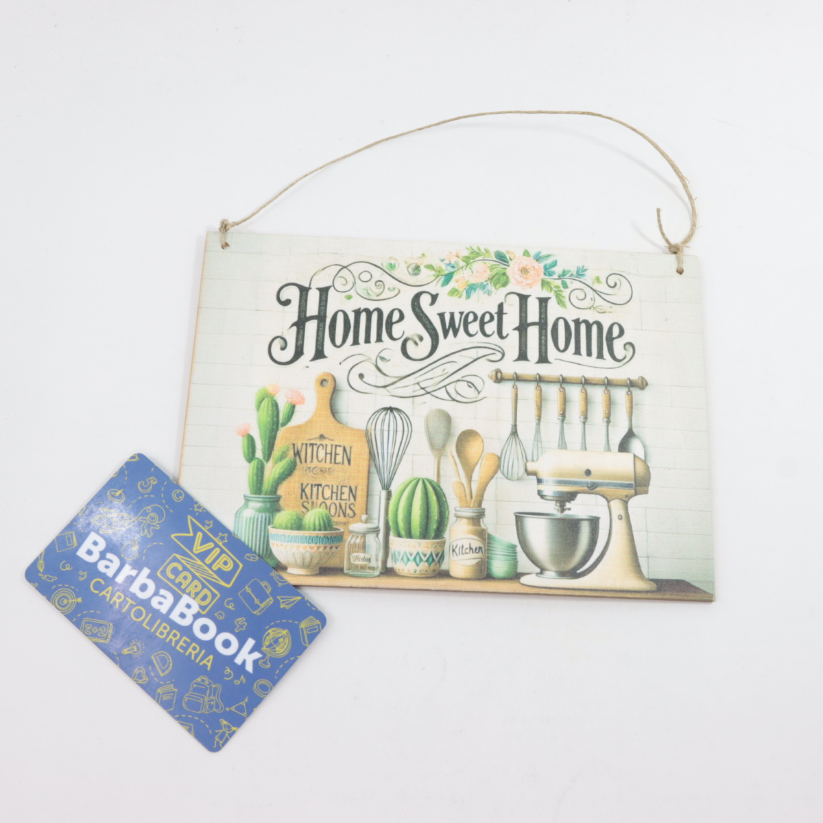 TARGHETTA LEGNO HOME SWEET HOME CM.12,5 X 18 