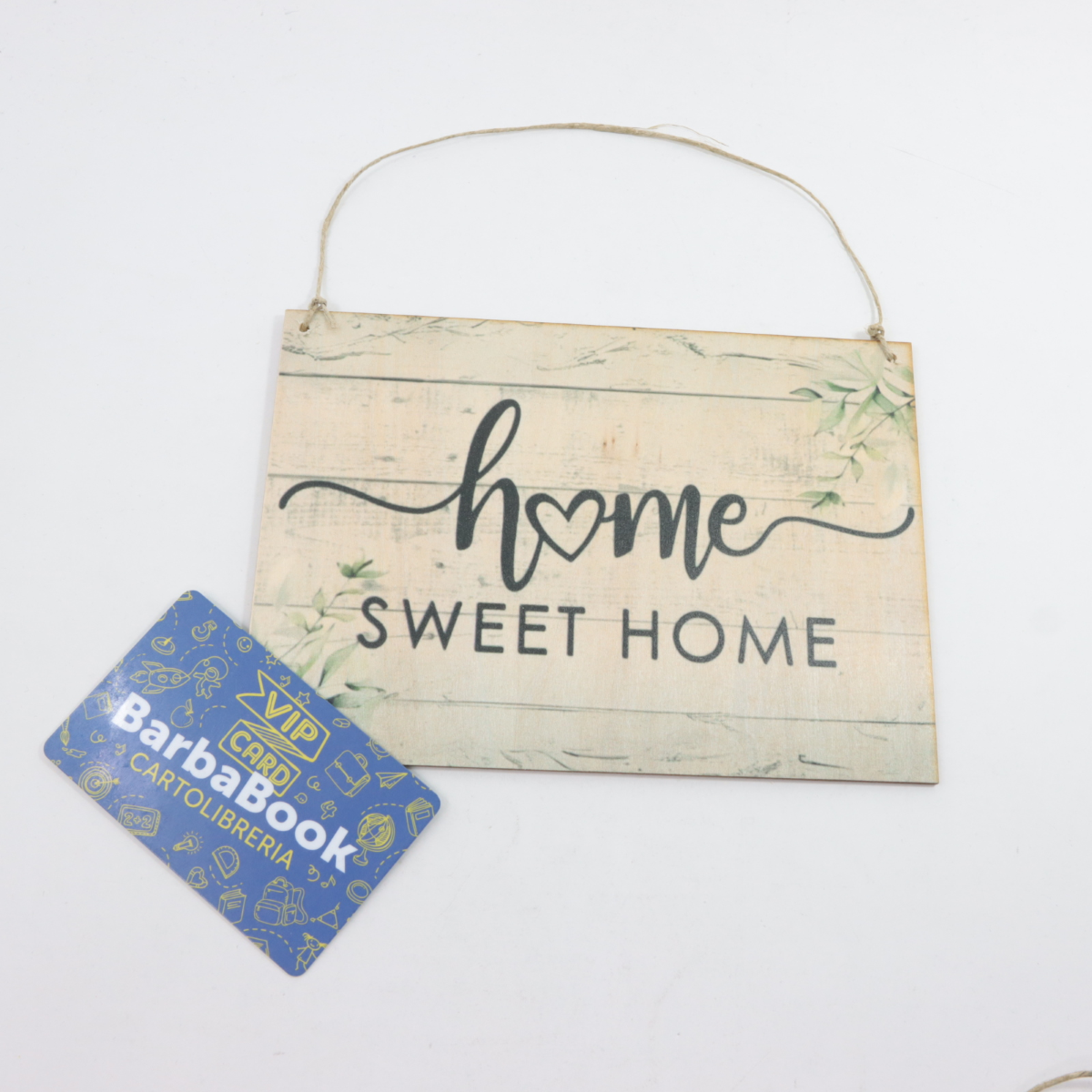 TARGHETTA LEGNO HOME SWEET HOME 2 CM.12,5 X 18 