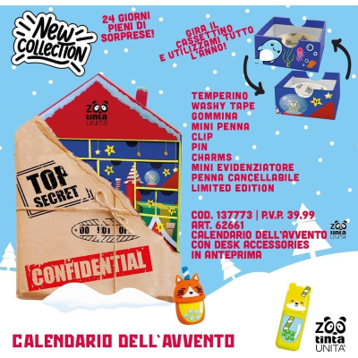 CALENDARIO DELL'AVVENTO CON CASSETTI TINTA UNITA