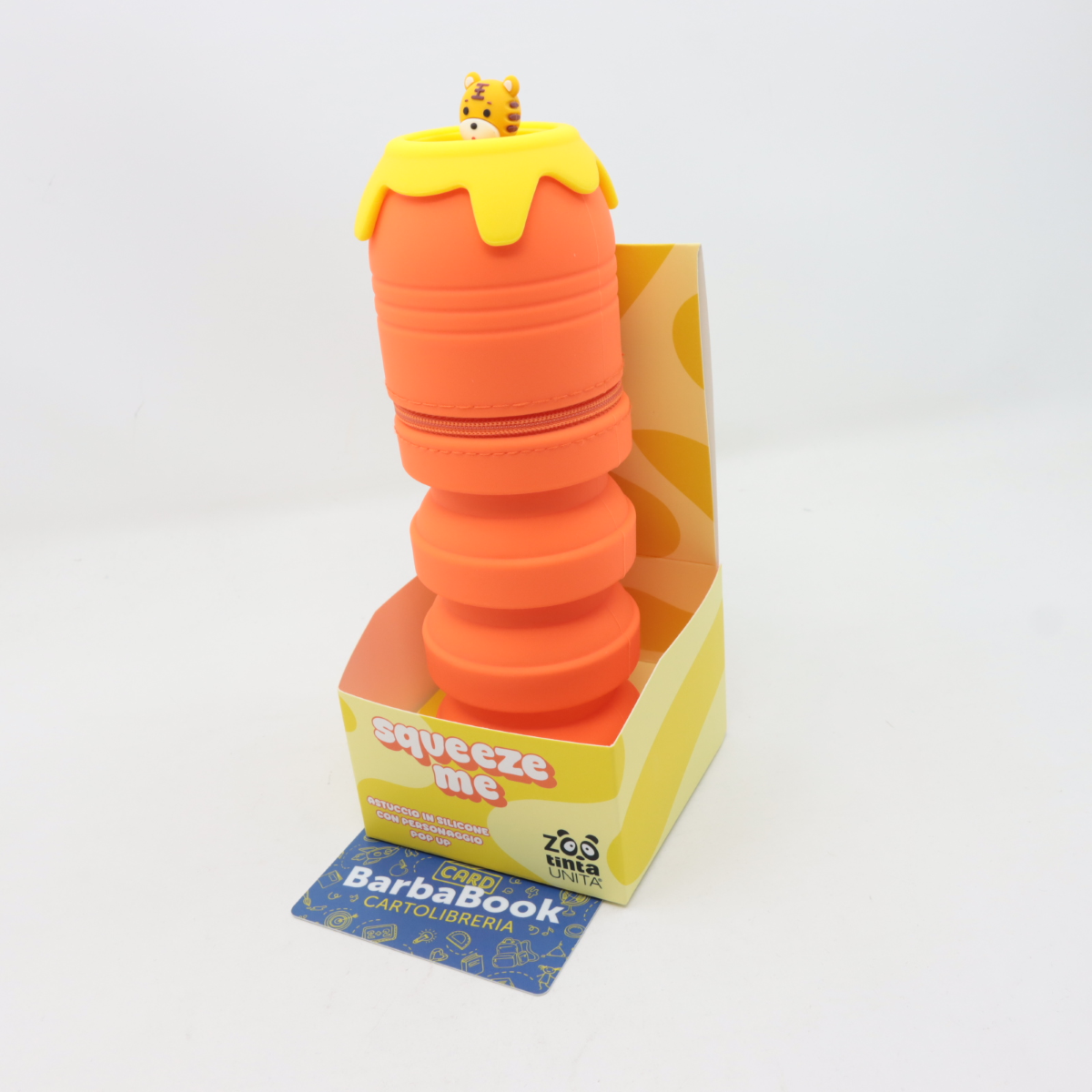 BUSTINA PORTAPENNE TIGROTTO TINTAUNITA ZOO IN SILICONE ALLUNGABILE
