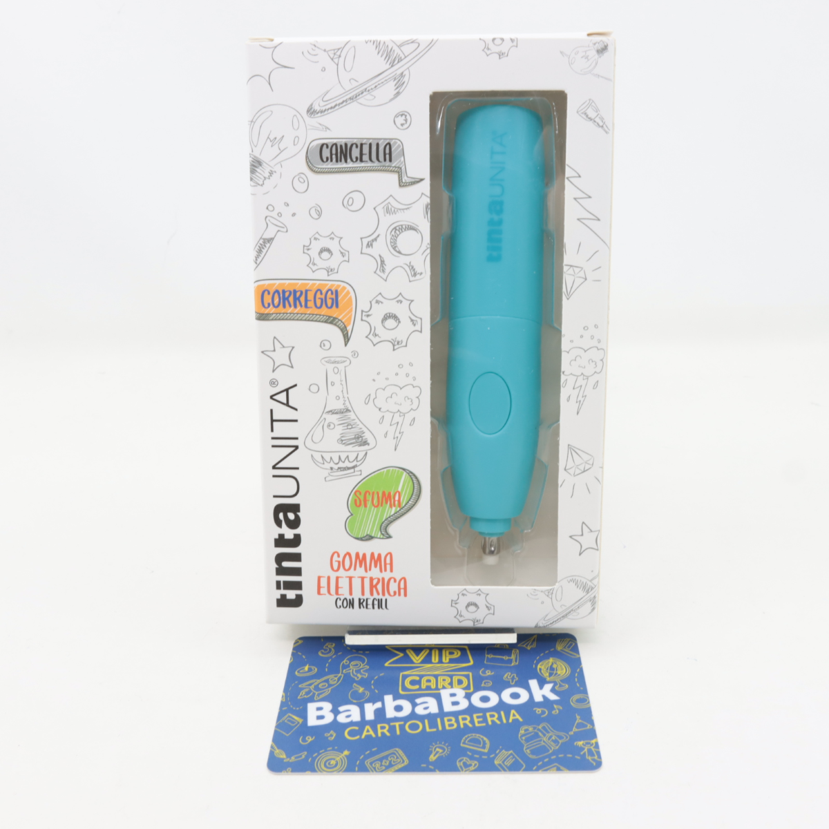 GOMMA ELETTRICA CON REFILL TINTA UNITA 61356 AZZURRA