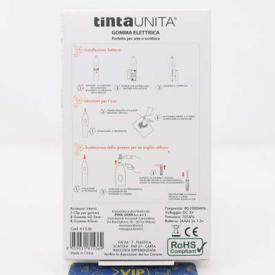 GOMMA ELETTRICA CON REFILL TINTA UNITA 61356 BLU
