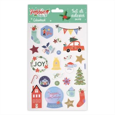 SET 24 STICKERS NATALE JOY COLOURBOOK