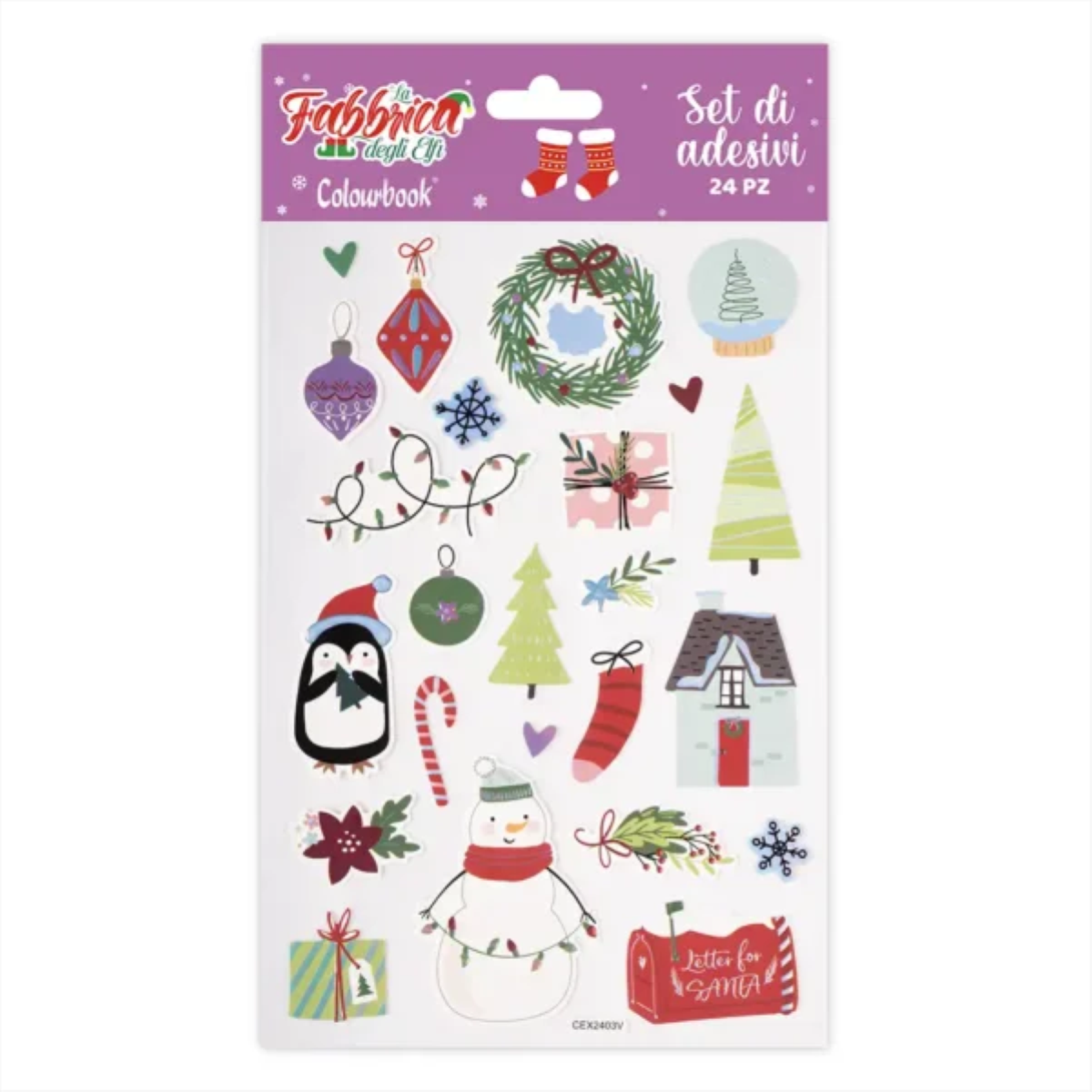 SET 24 STICKERS NATALE DECORAZIONI COLOURBOOK